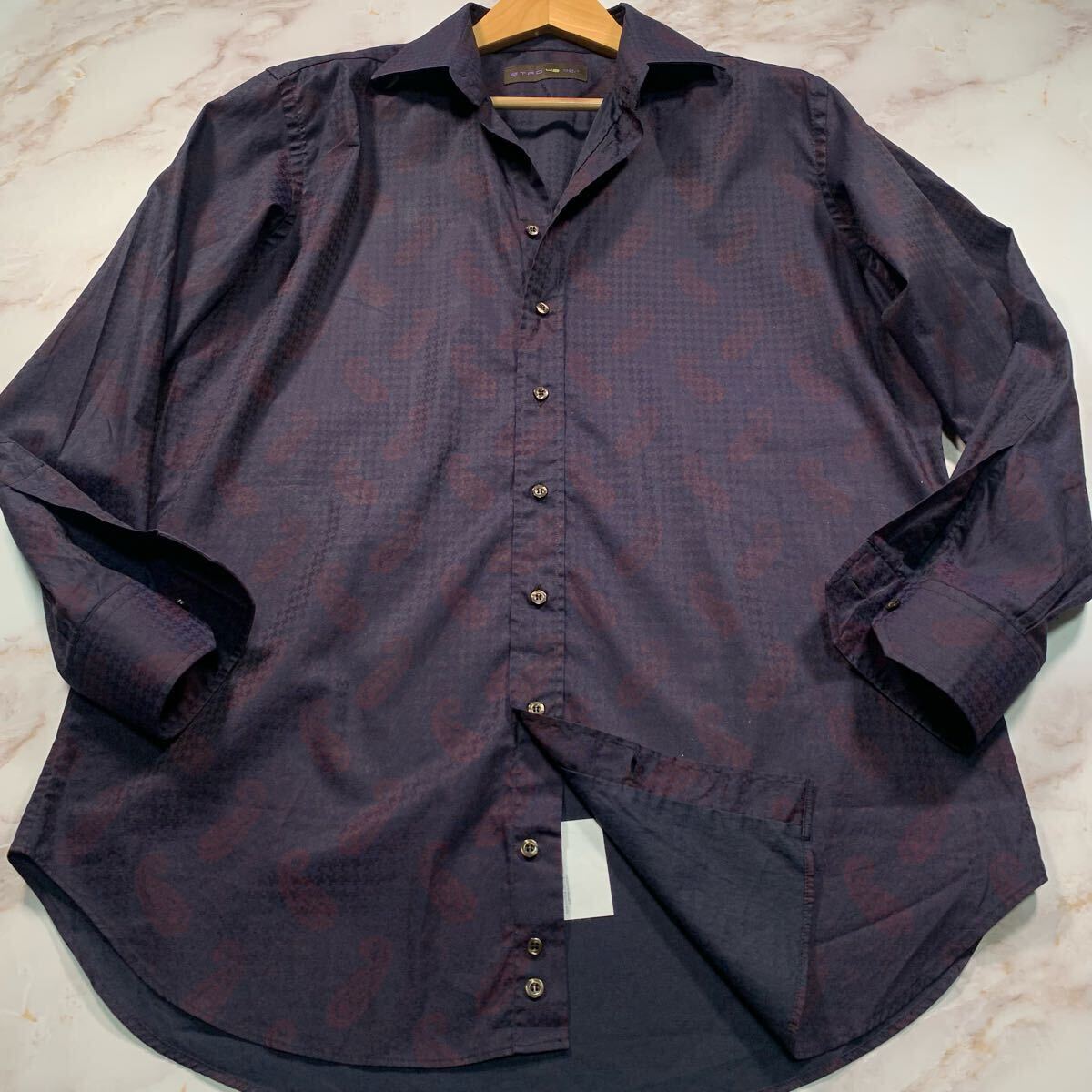 極美品/Lサイズ○最高級 エトロ ETRO 長袖シャツ 羽織り ドレス