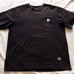 カーハート Grizzly ブラックポケットTシャツXL フェード