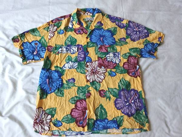 レインスプーナー Reyn Spooner Hawaii USA製レーヨンハワイアンアロハシャツUS Size L