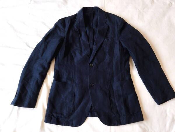 Uniqlo ユニクロ リネン混テーラードジャケットSlim Fit S 検感動ジャケット