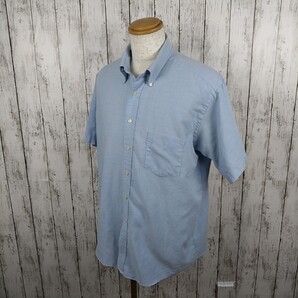 【送料無料】DAVID TAYLOR デビッドテイラーメンズ 半袖ボタンダウンシャツ サイズ表記17 L〜 XL相当 水色 古着