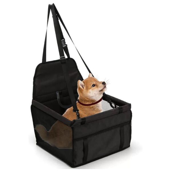 ペットドライブボックス ペット用品 犬 猫 車 シート 後部座席 防水 折り畳み キャリーゲージ カーペットボックス 小型犬 固定ストラップ