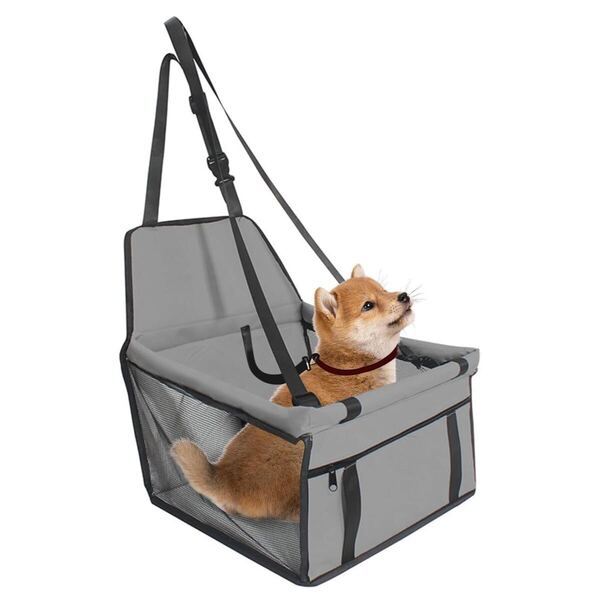 ペットドライブボックス 猫 犬 ペット ネコ 車 シート 後部座席 防水 折り畳み キャリーゲージ カーペットボックス 小型犬 固定ストラップ