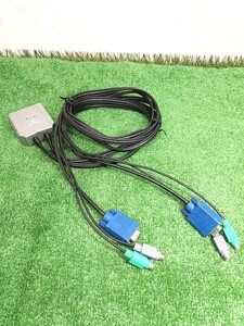 即決 Mini KVM Switch スイッチ モニター 切り替え ケーブル D-sub 領収書4188