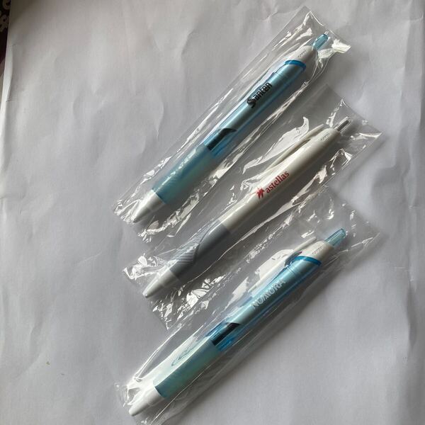 3本 単色ボールペン 非売品 ジェットストリーム 三菱 uni ノベルティ サンテン アステラス 野村証券 製薬会社