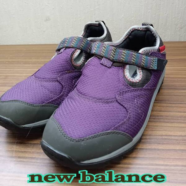 靴 ◆new balance ◆ スニーカー 23cm 紫 x ダークグレー x グレー ◆ ニューバランス ◆ レディース シューズ 送料無料