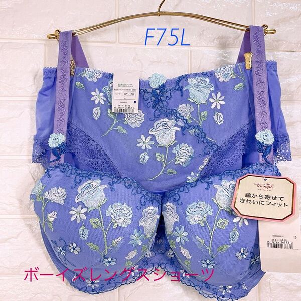 新品 トリンプ プレミアムデザイン0068 ブラ&ボーイズレングスショーツセット F75L