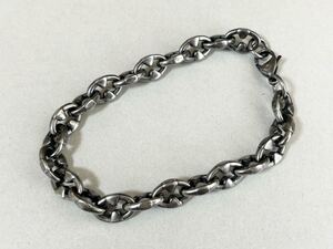 1円スタート ブレスレット シルバー アクセサリー ブラック加工 美品
