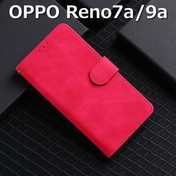 OPPO Reno7a / 9a ケース 手帳 ローズレッド