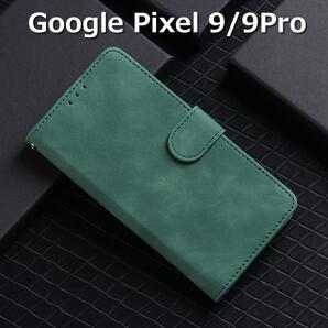 Google Pixel9/9Pro ケース 手帳 グリーン