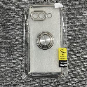 Pixel 9a ケース 透明 TPU リング シルバー