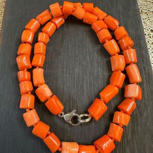 T-763 珊瑚 オレンジ系 サンゴ ネックレス