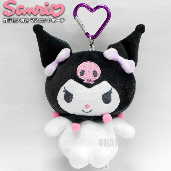 送料無料 クロミちゃん ぬいぐるみ カラビナ付き マスコットポーチ キーホルダー ストラップ 人形 グッズ クロミ サンリオ 新品■