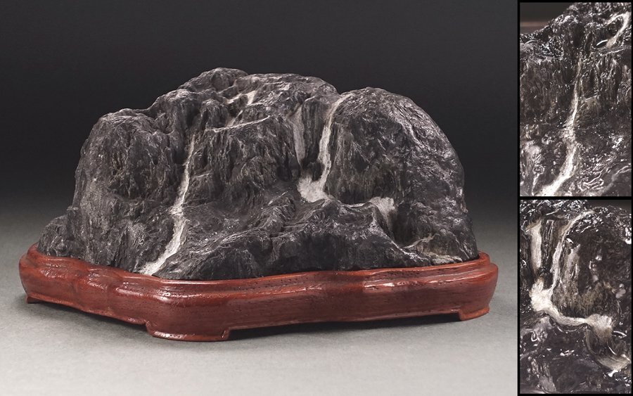 鑑賞石　天然石　盆石　水石    大理石    盆石   鉱物  アゲート  石 水石 「玄海石」 盆石 天然石 観賞石 岩潟石 すいせき 台座付き