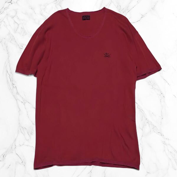 THE FLAT HEAD フラットヘッド R.J.B ★フラットシーマ Tシャツ カットソー 半袖 トップス ロゴ刺繍 ワインレッド シンプル 40 RJB ルード