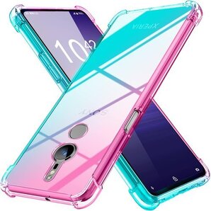 Xperia XZ3 ケース クリア 薄型 グラデーシ 携帯カバー ピンク/グリーン MD-JBK-004-02 273