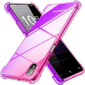 Galaxy A23 5G 用 ケース クリア SCG 用 携帯カバー ピンク/紫 MD-JBK-025-05 447