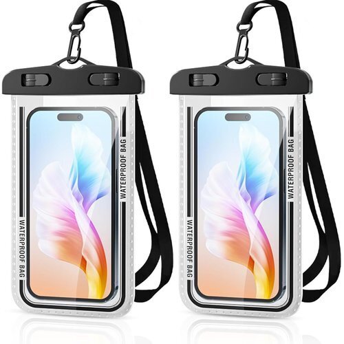 T Tersely 2枚セット IPX8防水 スマホ k Waterproof Phone Case ブラック 650