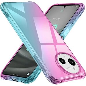 AQUOS Sense9 用ケース シリコン クリア 用ケース 人気 携帯カバー ピンク+緑 MZ73-41 668