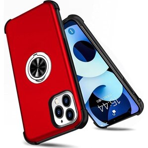 iPhone 13 Pro 用 ケース リング付き 耐 イフォン 用 携帯ケース 赤 W-YS360-20-02 162
