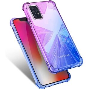 Galaxy A52 5G ケース クリア SC-53 指紋防止 スリム 紫/ブルー MJJ-1044-53-5 190