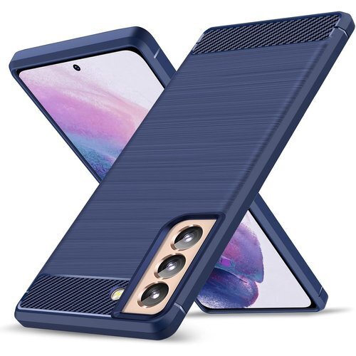 Galaxy S21 ケース 薄型 耐衝撃 TPU 炭 51B SCG09 スマートフォンケース 青 LS-54 212