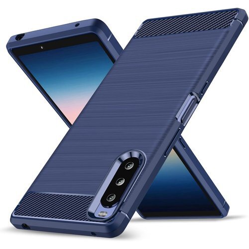 Xperia 10 II ケース 耐衝撃 TPU 炭素 41A SOV43 スマートフォンケース 青 LS-89 273