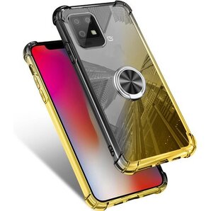 Aquos Zero6 ケース リング付き クリア S 黒/ゴールド MJJ-ZH-1044-054-6-CP 275