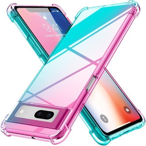 Google pixel 7 ケース クリア 薄型 グ 携帯カバー ピンク/グリーン MD-JBK-014-02 304