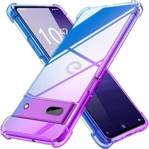 Google Pixel 7A ケース クリア 薄型 7a 携帯カバー 紫/ブルー MD-JBK-020-03 316