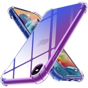 iPhone xs 用 ケース iPhone x 用 黄変防止 滑り防止 人気 紫+青5-ip-xxs-02 374