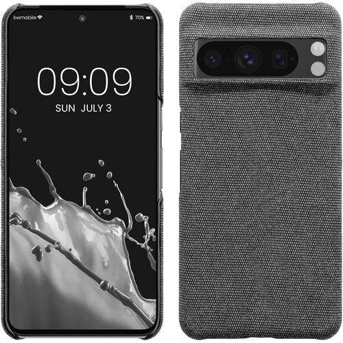 kwmobile Google Pixel 8 Pro ース - 布 スマホケース ファブリック カバー グレー 392