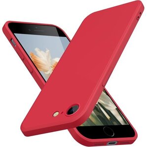 JSTNMEBO iPhone SE3 第3世代 用ケ フト 指紋防止 カバー 4.7インチ 赤 J02-111 577