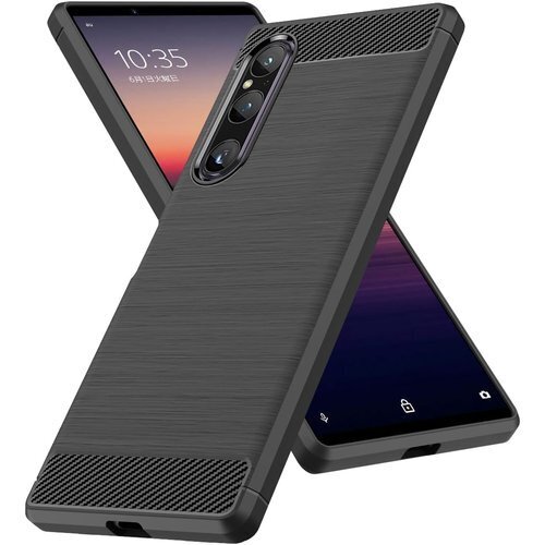 Xperia 1 V 用ケース 耐衝撃 TPU 薄型 防止 滑り止め 人気 保護カバー ブラック JP4-64 297