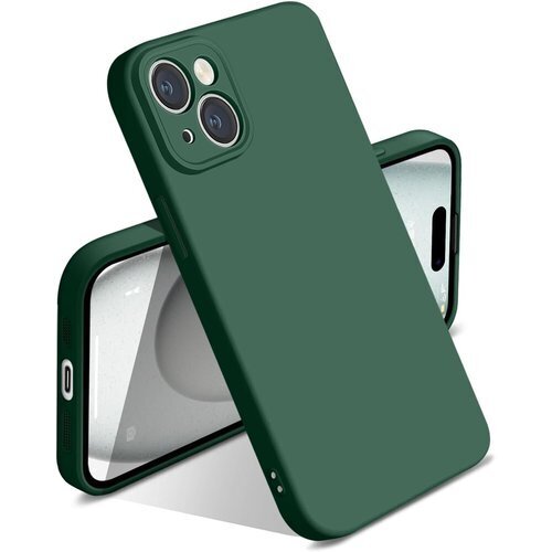 iPhone 15 ケース シリコン 液体シリコン 耐 紋防止 レンズ保護 ソフト ワイヤレス充電対応 グリーン 202