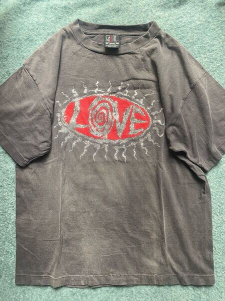 セントマイケル saint michael SAINT Mxxxxxx Tシャツ グレー フェード ラメ love セイントマイケル