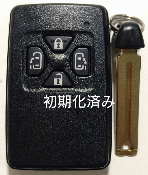 初期化済トヨタ純正スマートキー4ボタンノーカットキー付き ノアヴォクシーアルファード基盤番号271451-6230 新品電池サービス⑦