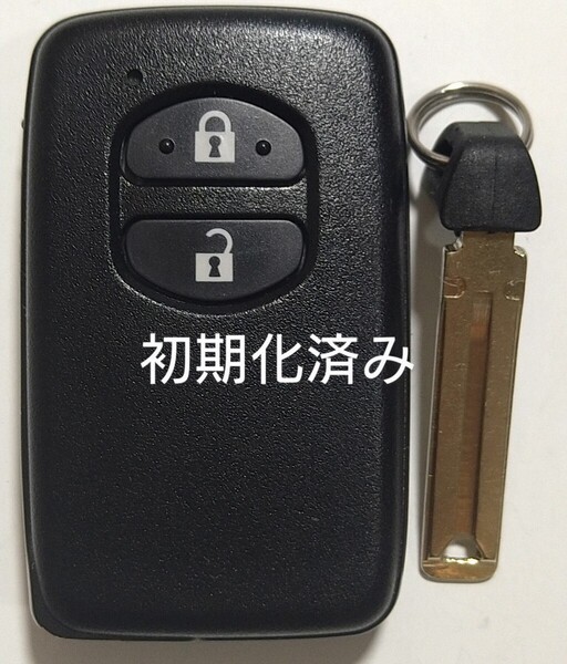 初期化済トヨタ純正 スマートキー2ボタン ノーカットキー付き プリウスアクア ヴィッツウィッシュ基盤番号271451-5300 新品電池サービス⑥