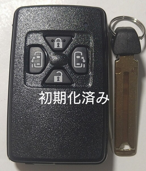 初期化済トヨタ純正スマートキー4ボタンノーカットキー付き ノアヴォクシーアルファードヴェルファイア基盤番号271451-6230 新品電池付き⑩
