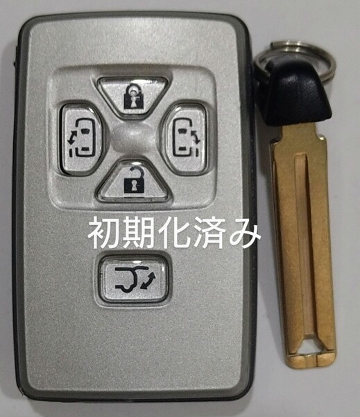 初期化済トヨタ純正スマートキー5ボタンエスティマ50 アルファード ヴェルファイア 基盤番号271451−6221ノーカットキー付き新品電池付き32
