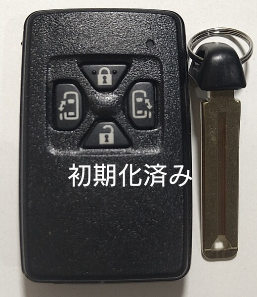 初期化済トヨタ純正スマートキー4ボタンノーカットキー付き ノアヴォクシーアルファードヴェルファイア基盤番号271451-6230 新品電池付き⑯