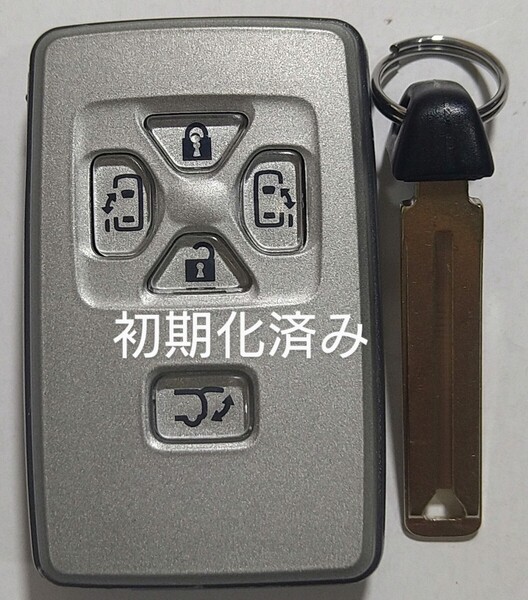 初期化済トヨタ純正スマートキー5ボタンエスティマ50アルファード ヴェルファイア 基盤番号271451−6221ノーカットキー付き新品電池付き⑰