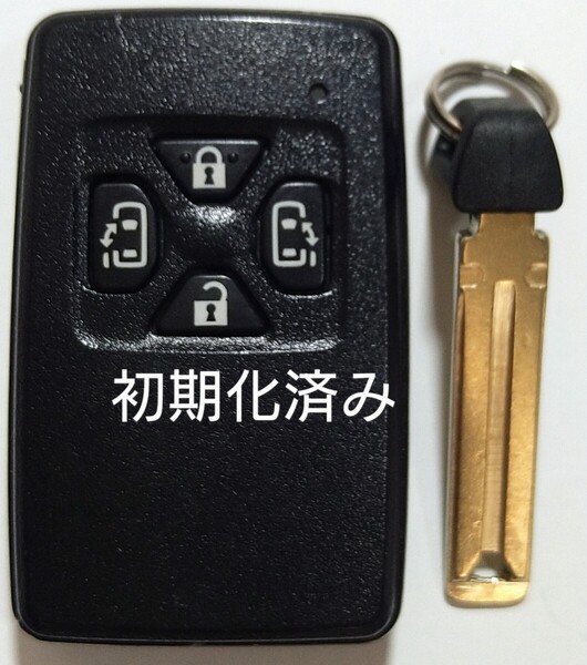 初期化済トヨタ純正スマートキー4ボタンノーカットキー付き ノアヴォクシーアルファード基盤番号271451-6230 新品電池サービス⑮