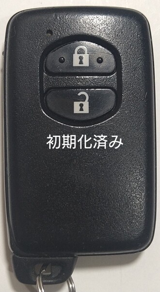 初期化済トヨタ純正 スマートキー 2ボタンプリウスアクアヴィッツウィッシュ基盤番号271451-5300新品電池サービス22