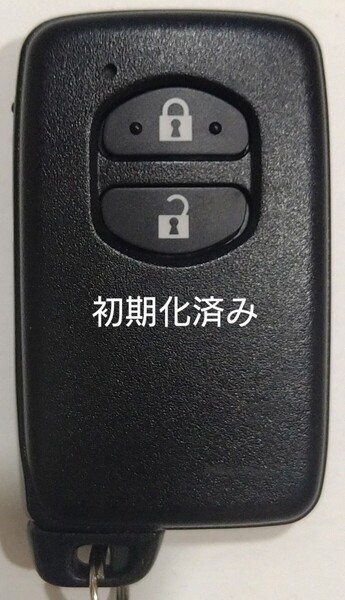 初期化済トヨタ純正 スマートキー 2ボタンプリウスアクアヴィッツウィッシュ基盤番号271451-5300新品電池サービス23