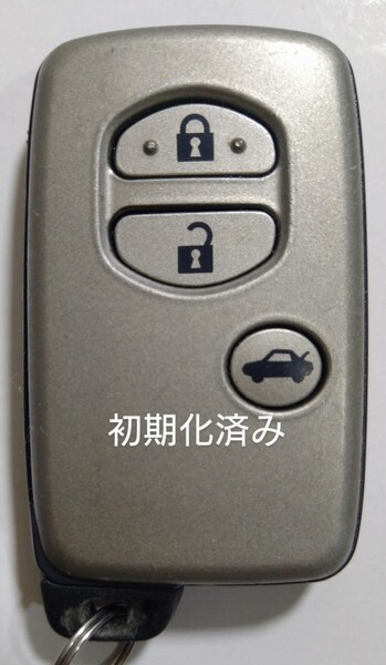 初期化済トヨタ純正 スマートキー 3ボタンクラウン基盤番号271451-5000新品電池サービス27