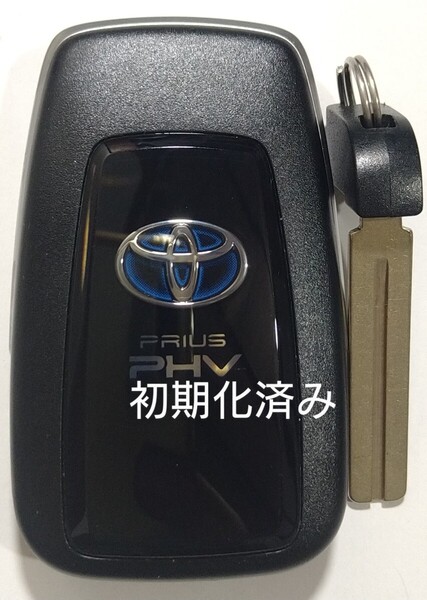 初期化済トヨタ純正 スマートキー3ボタンZVW52プリウスPHV 基盤番号231451-0351 007-AD0027 14FAFノーカットキー付き 新品電池サービス③