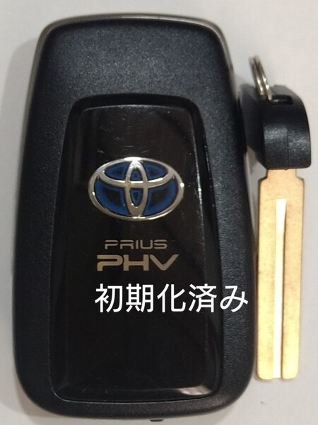 初期化済トヨタ純正 スマートキー3ボタンZVW52プリウスPHV 基盤番号231451-0351 007-AD0027 14FAF ノーカットキー付き新品電池サービス4