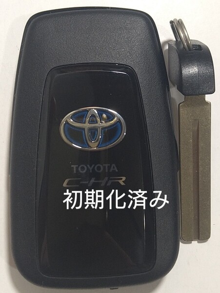 初期化済トヨタ純正 スマートキー2ボタンCHR基盤番号61E366-0020 007-AE0025ノーカットキー付き 新品電池サービス⑪