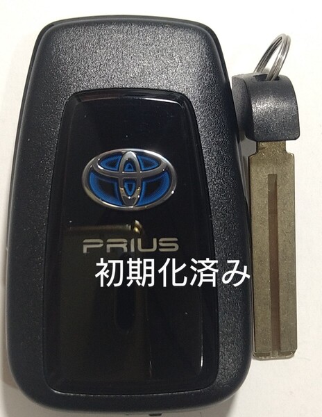 初期化済トヨタ純正 スマートキー2ボタン50系プリウス 基盤番号231451-0351 007-AD0027 14FAF ノーカットキー付き新品電池サービス③